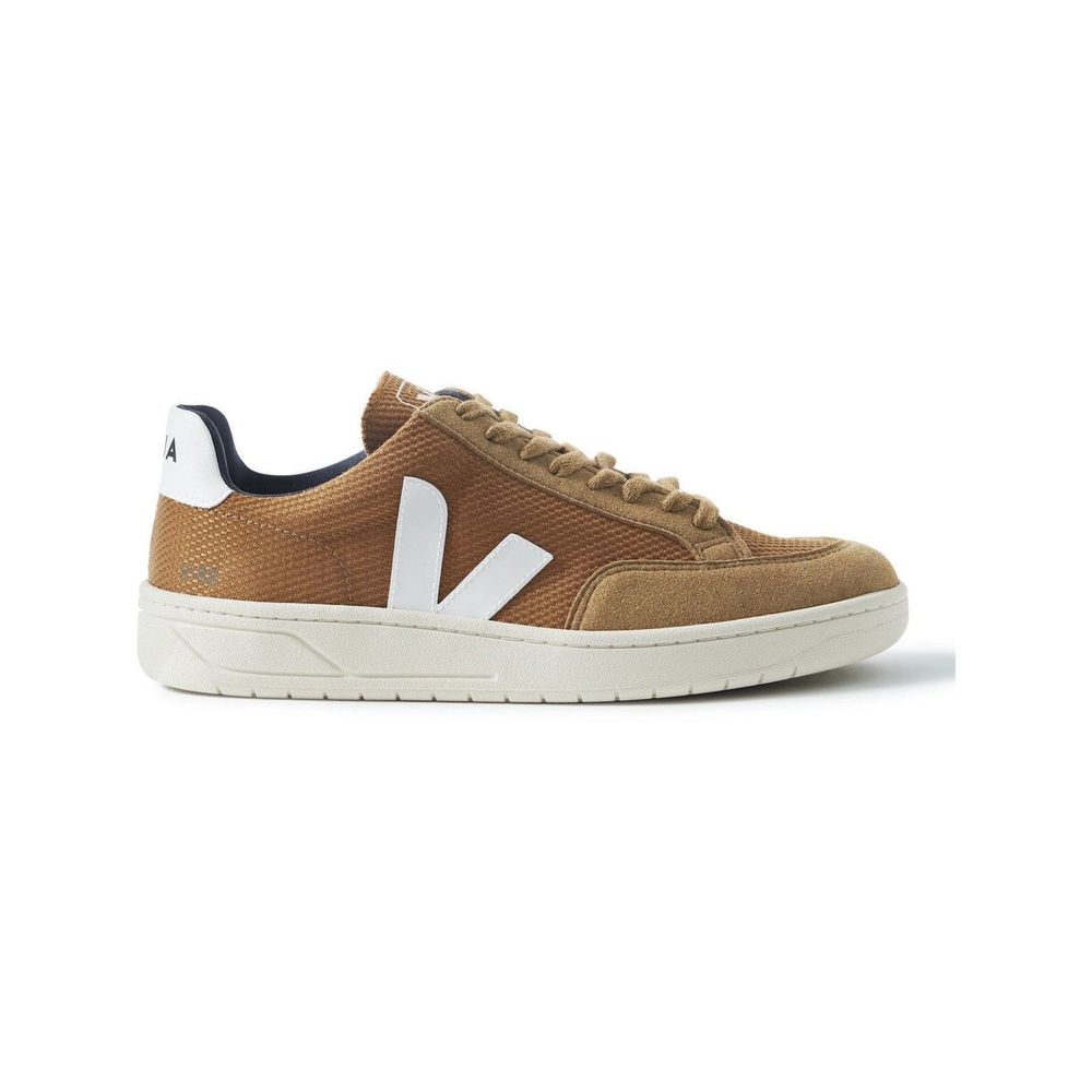 Men's Veja V-12 Leather Sneakers Size 11.5 Honey Brown Suede